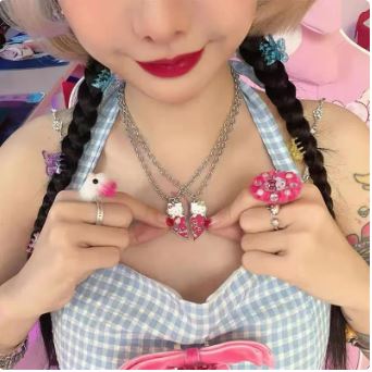 Cute Hello Kitty Necklace - Y2K Aesthetic Jewelry for Coquette and Kawaii Styles