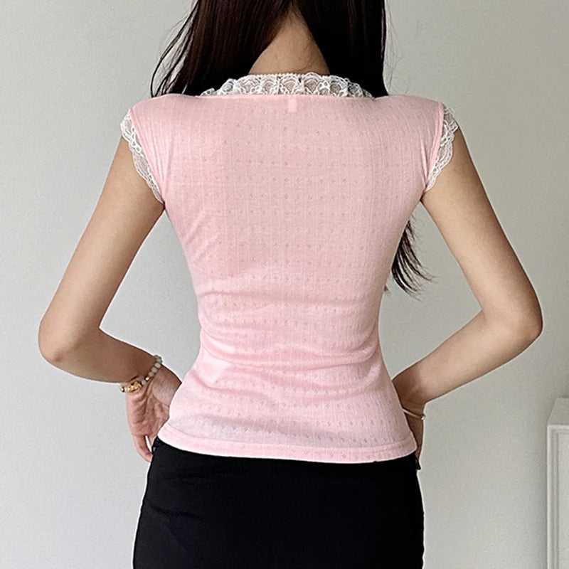 Cute Pink Y2K Tops: Trendy Coquette Aesthetic Crop Tops for Stylish Outfits