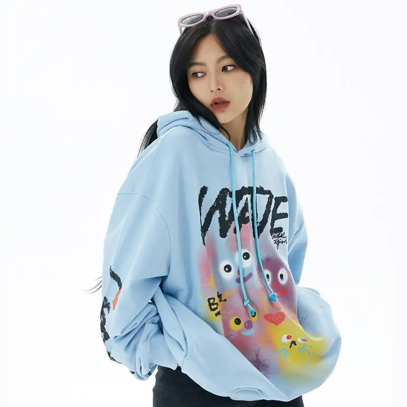 Cute Y2K Graphic Print Hoodie for Trendy Coquette and Grunge Aesthetic Styles