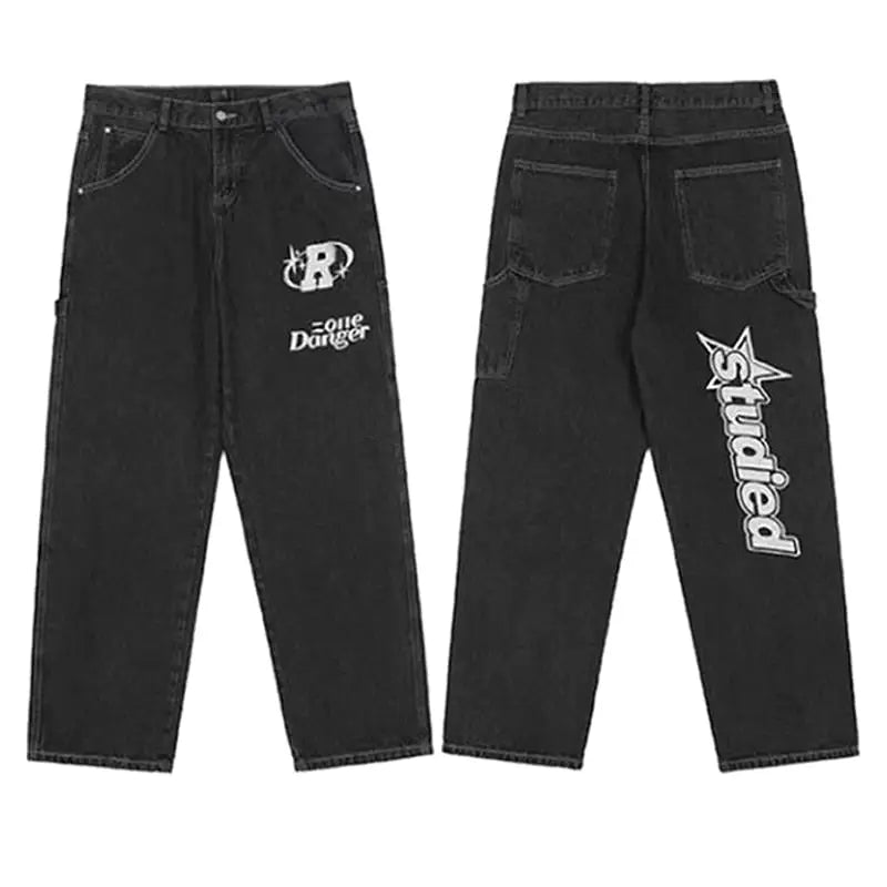 Cyber Y2K Baggy Jeans for Trendy Streetwear Aesthetic Outfits