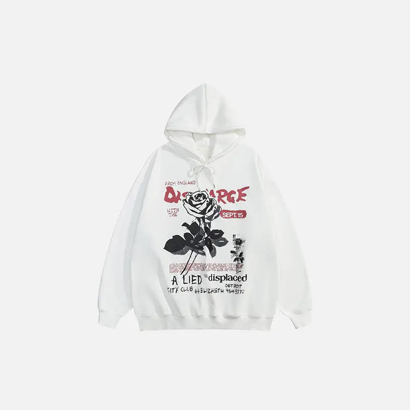 Dancing Rose Y2K Oversized Hoodie - Trendy Coquette Aesthetic for Effortless Style