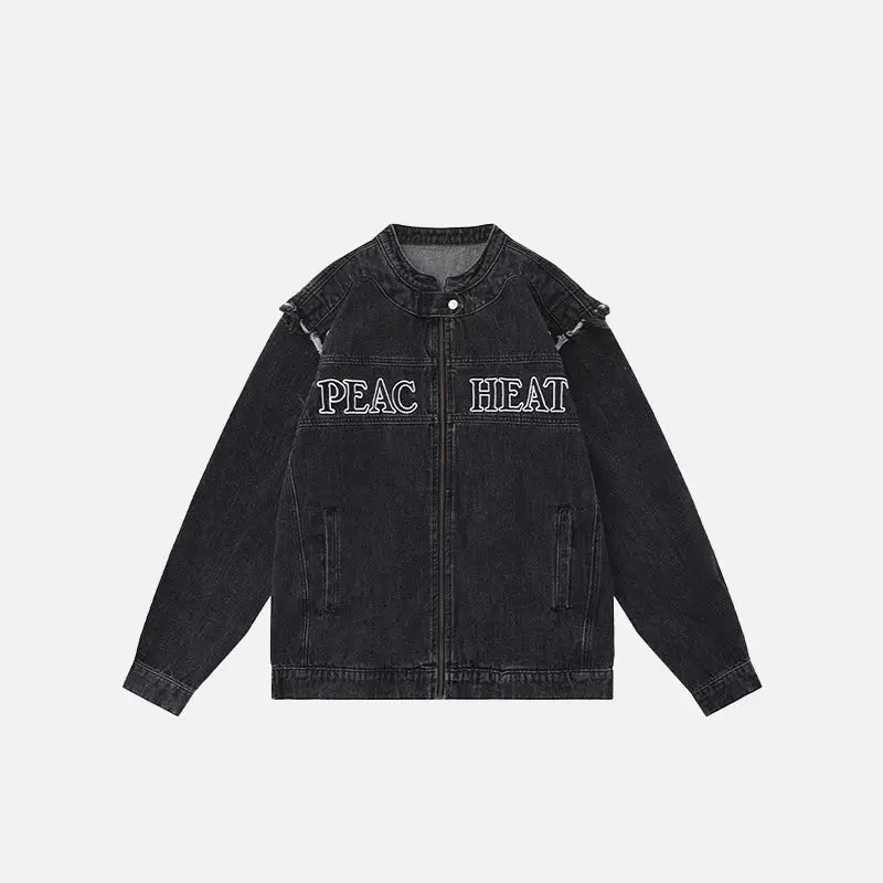 Detachable Sleeve Y2K Denim Jacket - Trendy Zip-Up for Grunge and Coquette Aesthetic