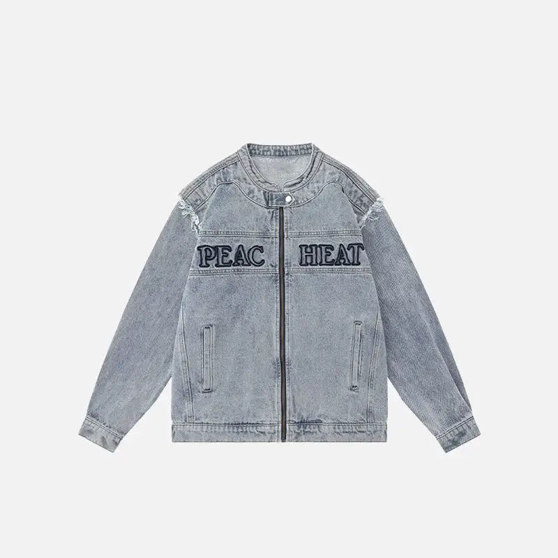 Detachable Sleeve Y2K Denim Jacket - Trendy Zip-Up for Grunge and Coquette Aesthetic