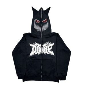 Devil Corn Y2K Hoodie: Trendy Grunge Aesthetic Top for Y2K Fashion Lovers