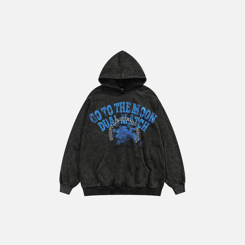 Distressed Washed Loose Y2K Hoodie for Grunge Aesthetic and Comfy Street Style