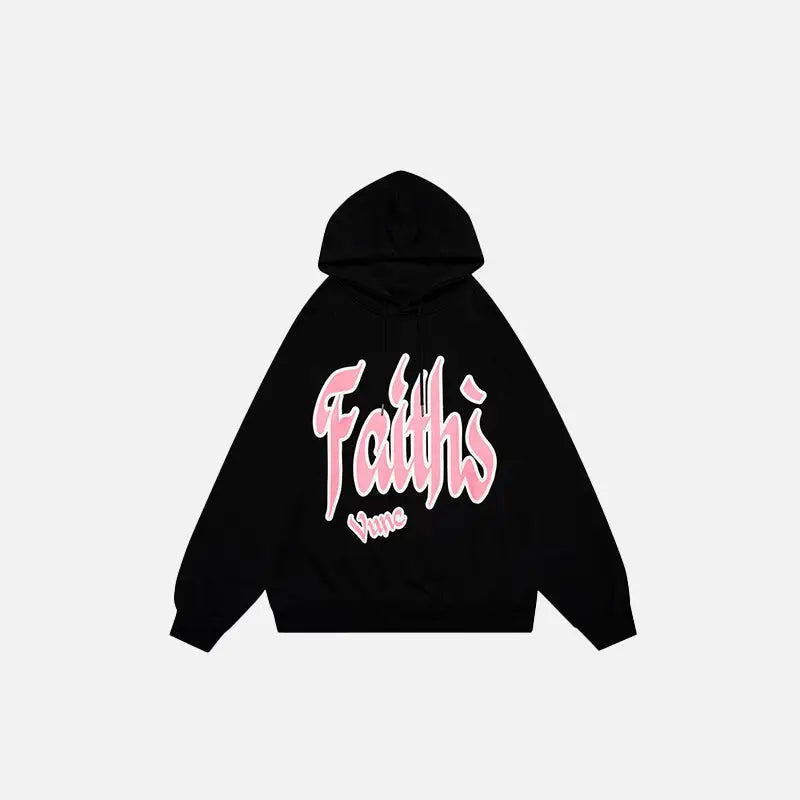 Faith Graphic Print Y2K Hoodie - Trendy Coquette Aesthetic for Stylish Outfits