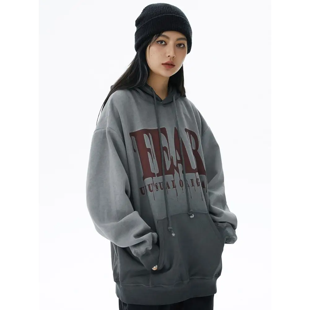 Fear Washed Gradient Hoodie - Y2K Aesthetic Comfy Layer for Trendy Outfits