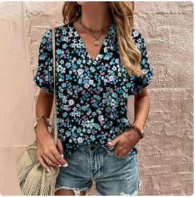 Floral Print Y2K Aesthetic Shirt - Cute Vintage Style for Trendy Outfits