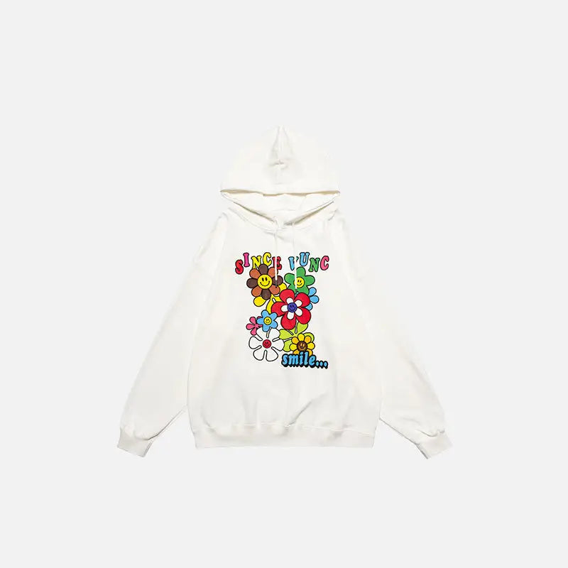 Flower Season Y2K Aesthetic Loose Hoodie - Comfy and Stylish for Every Occasion