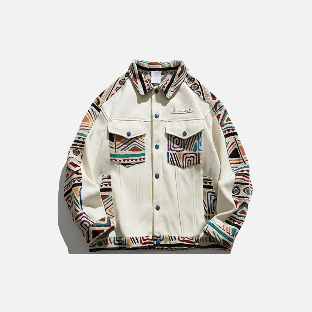 Folk-Custom Retro Y2K Jacket for Vintage Aesthetic Lovers and Trendsetters