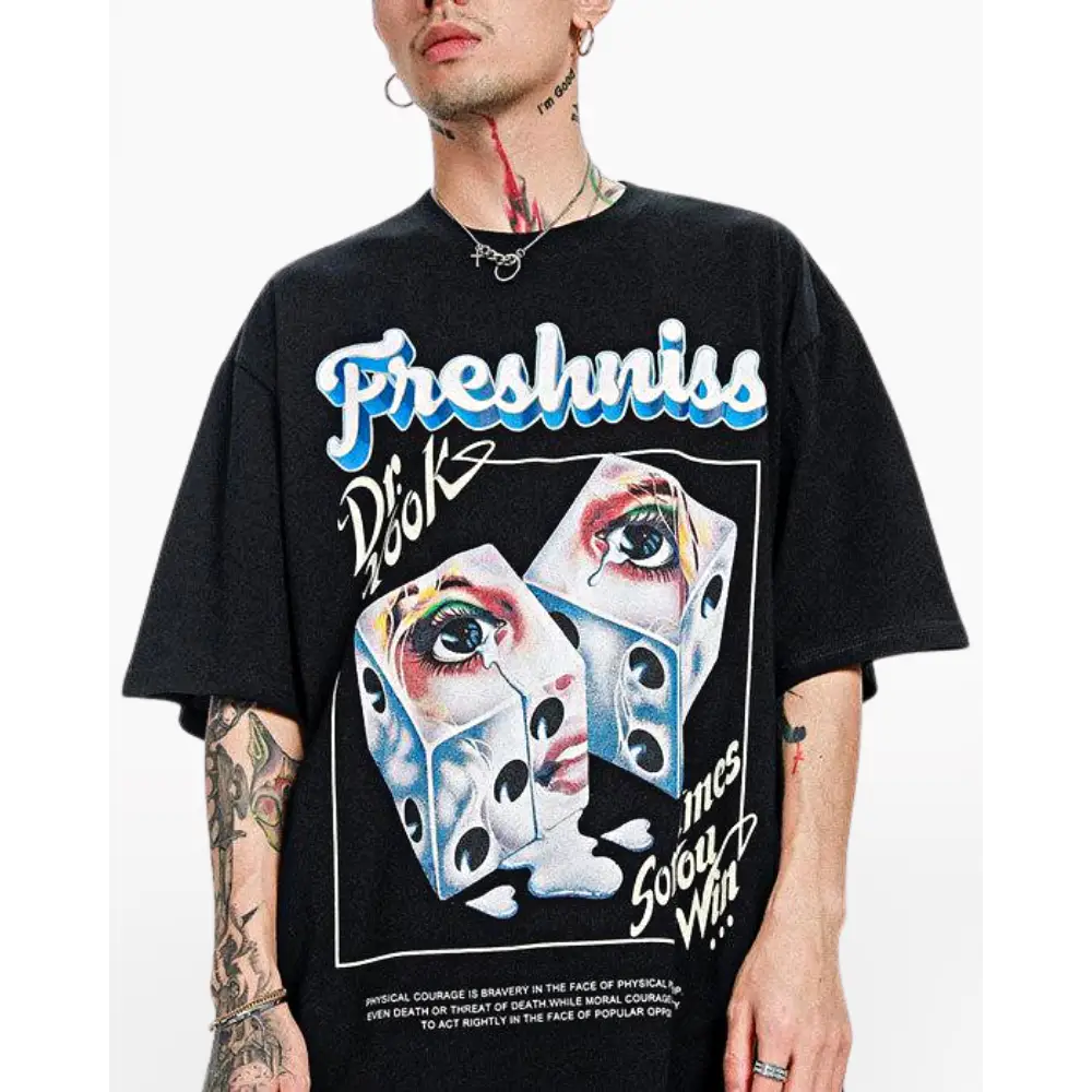 Freshniss Y2K Oversized T-Shirt - Trendy Japan-Inspired Aesthetic Tee for Stylish Looks