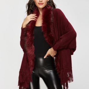 Fur Trim Y2K Aesthetic Jacket - Cozy Vintage Style for Y2K Fashion Lovers