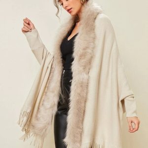 Fur Trim Y2K Aesthetic Jacket - Cozy Vintage Style for Y2K Fashion Lovers