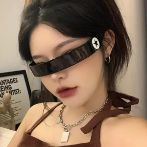 Futuristic Y2K Wrap Around Sunglasses for Trendy Aesthetic Looks