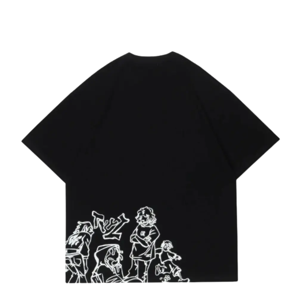 Ghetto Playground Noir Y2K Tee - Trendy Grunge Aesthetic T-Shirt for Y2K Fashion Lovers