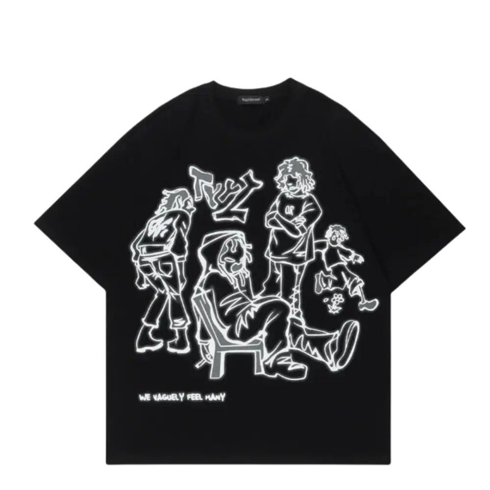 Ghetto Playground Noir Y2K Tee - Trendy Grunge Aesthetic T-Shirt for Y2K Fashion Lovers