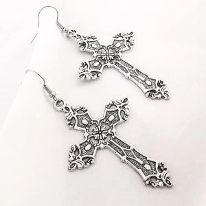 Gothic Cross Earrings: Edgy Y2K Aesthetic Jewelry for Grunge and Coquette Styles