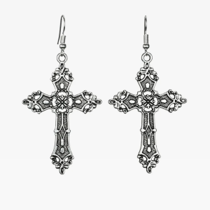 Gothic Cross Earrings: Edgy Y2K Aesthetic Jewelry for Grunge and Coquette Styles