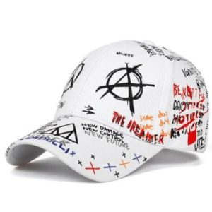 Graffiti Print Y2K Caps for Trendy Aesthetic Outfits and Street Style Fashion