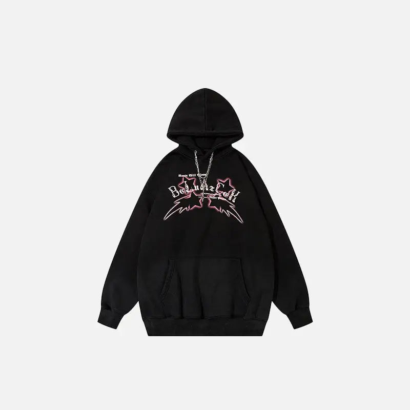 Graphic Gradient Oversized Y2K Hoodie for Trendy Coquette and Grunge Aesthetic Styles