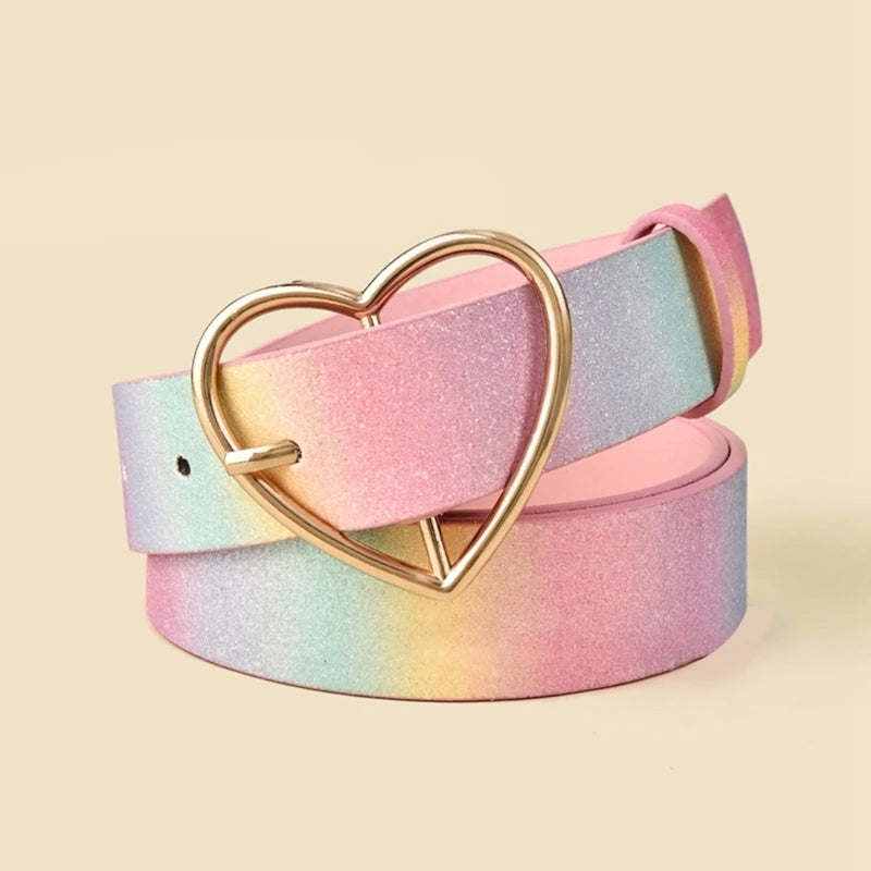 Heart Buckle Y2K Belt - Cute Accessory for Coquette Aesthetic and Y2K Fashion Styles