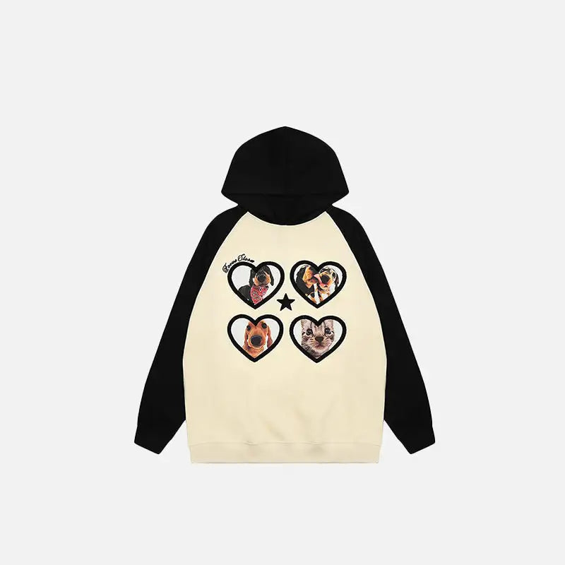 Heartful Pets Y2K Graphic Hoodie: Embrace Coquette Aesthetic with Cute Comfort