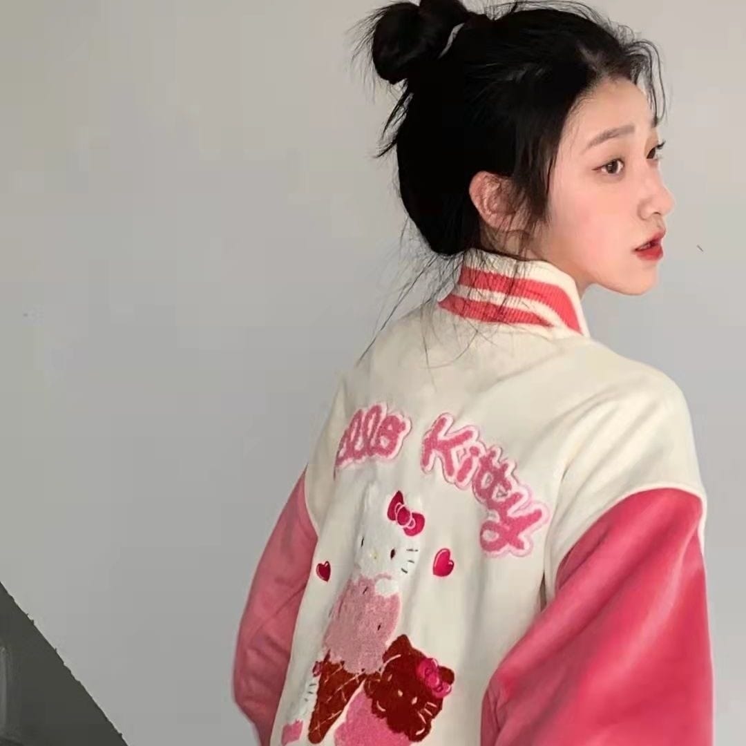 Hello Kitty Y2K Aesthetic Jacket - Cute Pastel Goth Style for Trendy Outfits