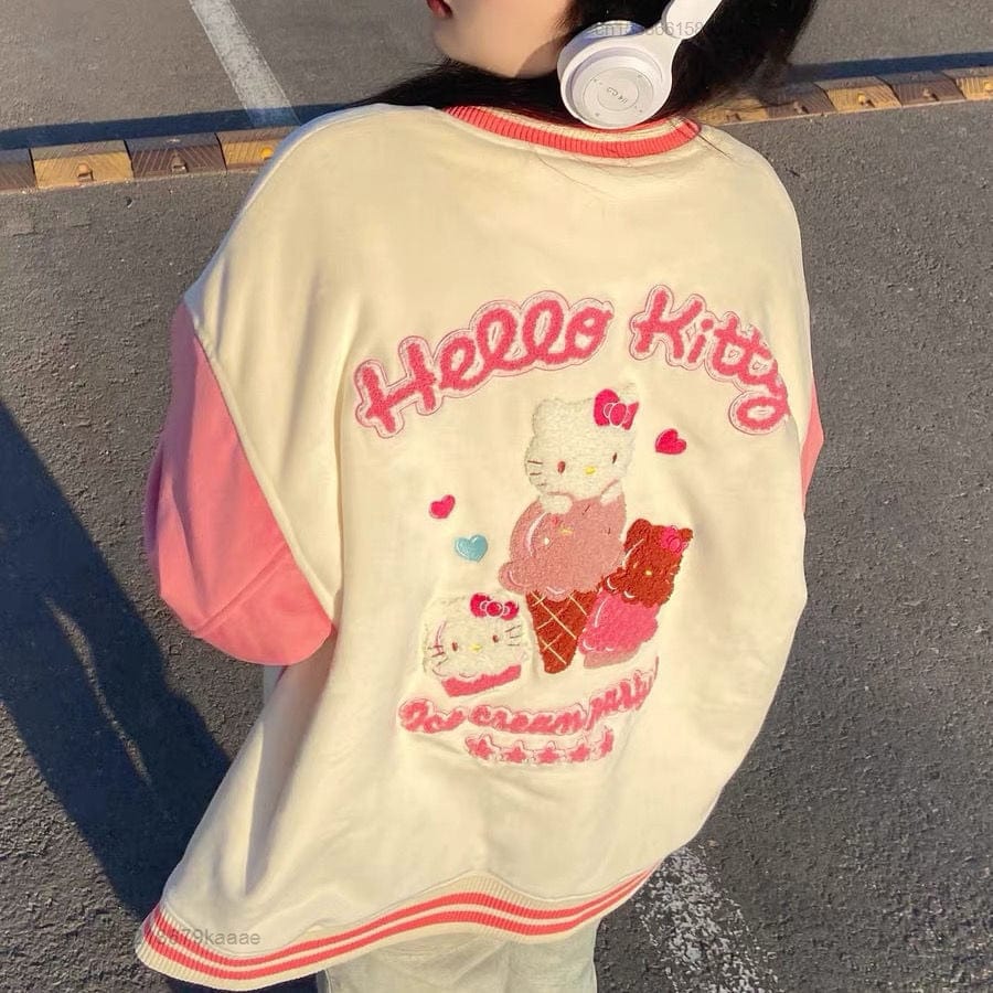 Hello Kitty Y2K Aesthetic Jacket - Cute Pastel Goth Style for Trendy Outfits