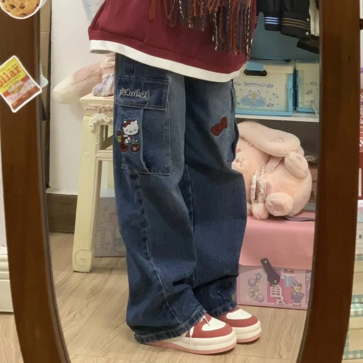 Hello Kitty Y2K Jeans: Cute and Comfy Retro Style for Aesthetic Outfits