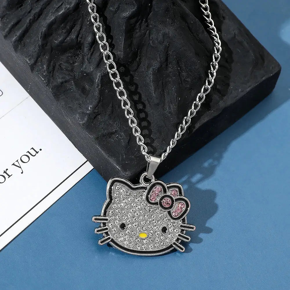 Hello Kitty Y2K Wide Pendant Necklace - Cute Aesthetic Jewelry for Kawaii Fashion Lovers