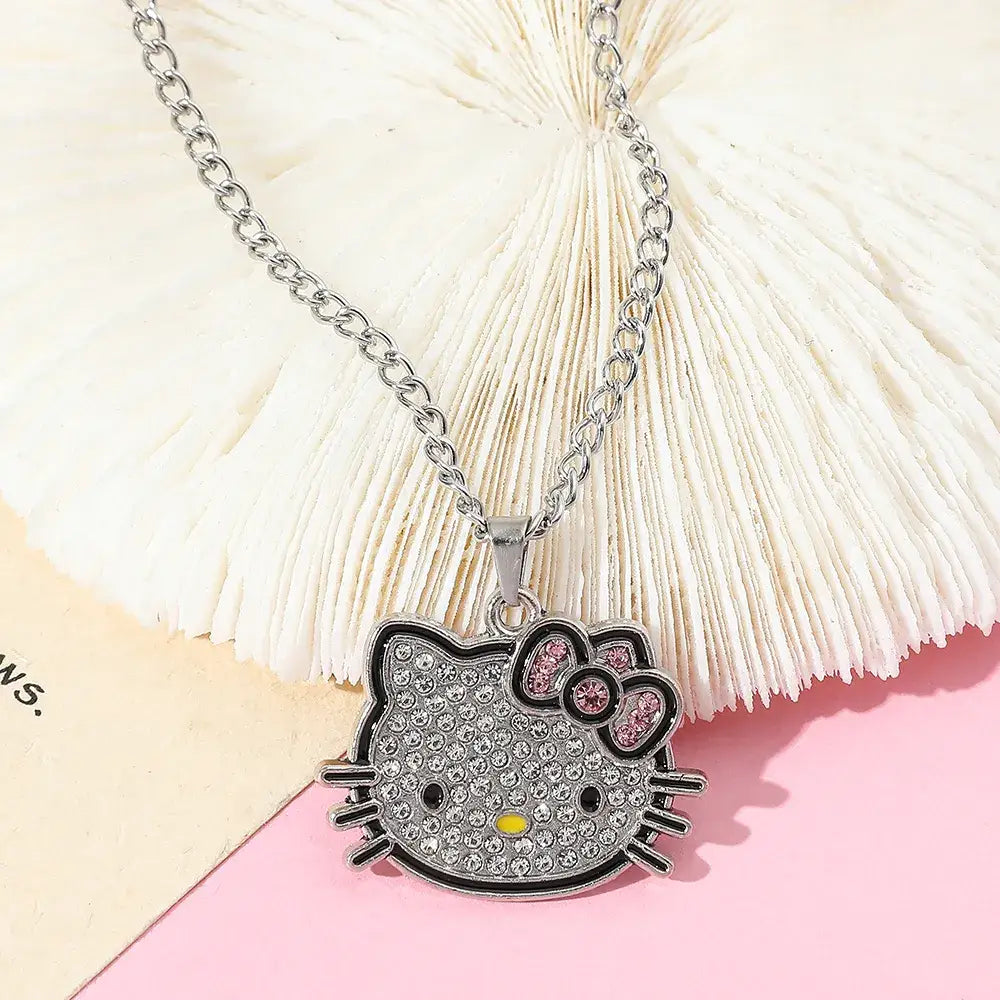 Hello Kitty Y2K Wide Pendant Necklace - Cute Aesthetic Jewelry for Kawaii Fashion Lovers