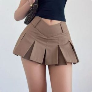 High Waist Y2K Micro Skirt - Trendy Grunge Aesthetic Mini Skirt for Stylish Outfits