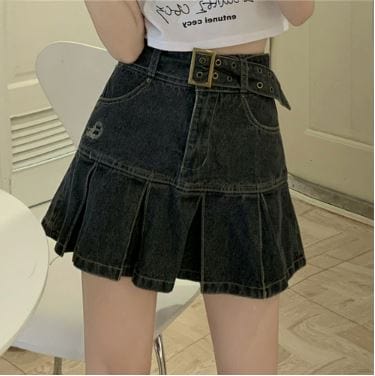 High Waist Y2K Pleated Cargo Skirt for Coquette and Grunge Aesthetic Outfits