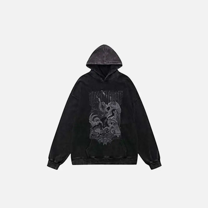 Hungry Demon Graphic Hoodie - Y2K Aesthetic Comfy Streetwear for Trendy Outfits