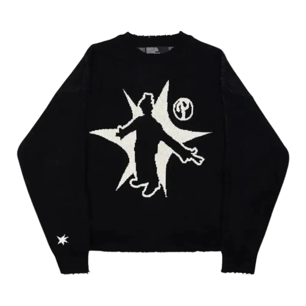 Im a Hipstar 400gsm Black Y2K Sweater - Cozy Grunge Aesthetic Essential