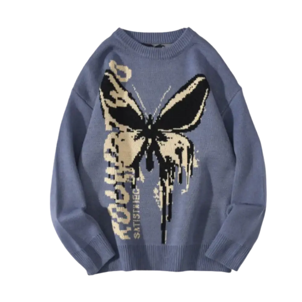 Knitterd Butterfly 400gsm Y2K Sweater - Cozy Vintage Aesthetic Knitwear for Trendy Looks