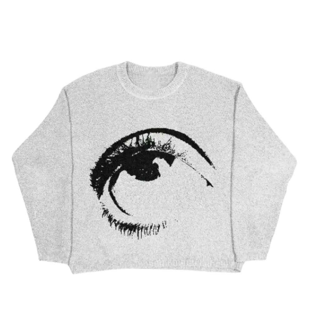 Knitterd Eye 2.0 Y2K Heavy 400gsm Sweater - Cozy Vintage Aesthetic Knitwear for Trendy Looks