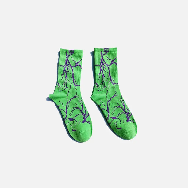 Lightning Print Y2K Socks - Trendy Aesthetic Footwear for Y2K Fashion Lovers