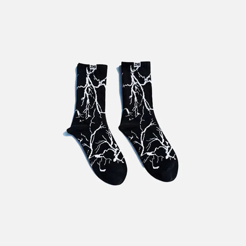 Lightning Print Y2K Socks - Trendy Aesthetic Footwear for Y2K Fashion Lovers