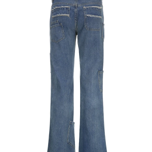 Low Rise Y2K Jeans - Trendy Vintage Style for Y2K Fashion Enthusiasts