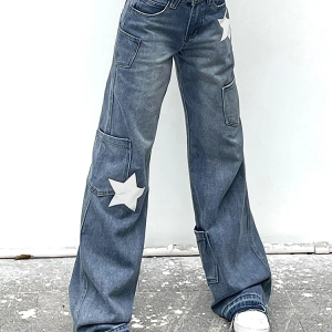 Low Rise Y2K Jeans - Trendy Vintage Style for Y2K Fashion Enthusiasts