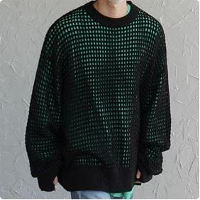 Men's Y2K Grunge Knitted Sweater - Vintage Aesthetic Knitwear for Retro Style Enthusiasts