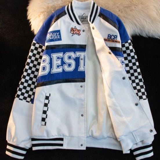 Men's Y2K Racing Jacket in Retro Style - Trendy Grunge Aesthetic Outerwear