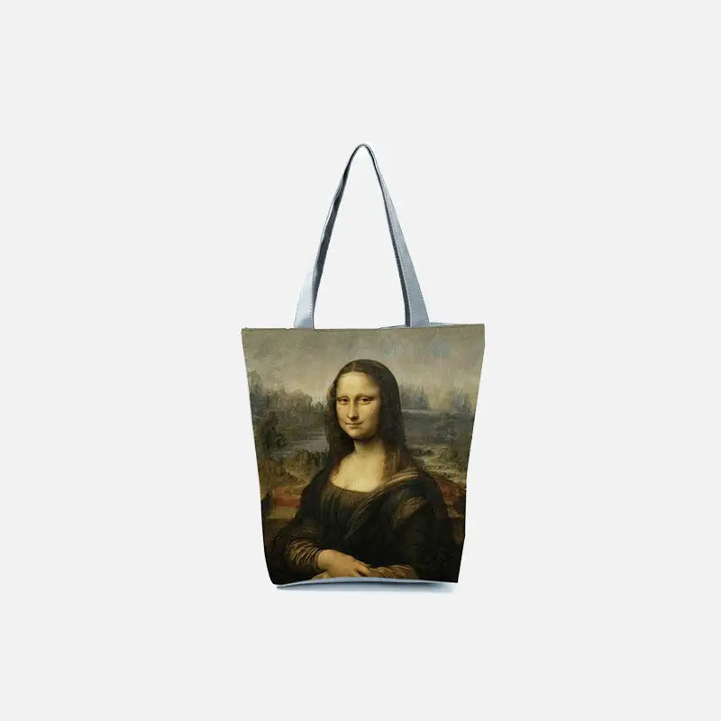 Mona Lisa Y2K Retro Tote Bag - Vintage Aesthetic Fashion Accessory for Stylish Outfits