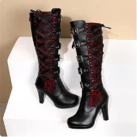 Multi-Belt Buckle Y2K Grunge Boots for Edgy Aesthetic Outfits and Vintage Style