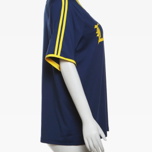 Navy Blue Y2K Aesthetic Jersey Top - Comfy Grunge Style for Trendy Outfits