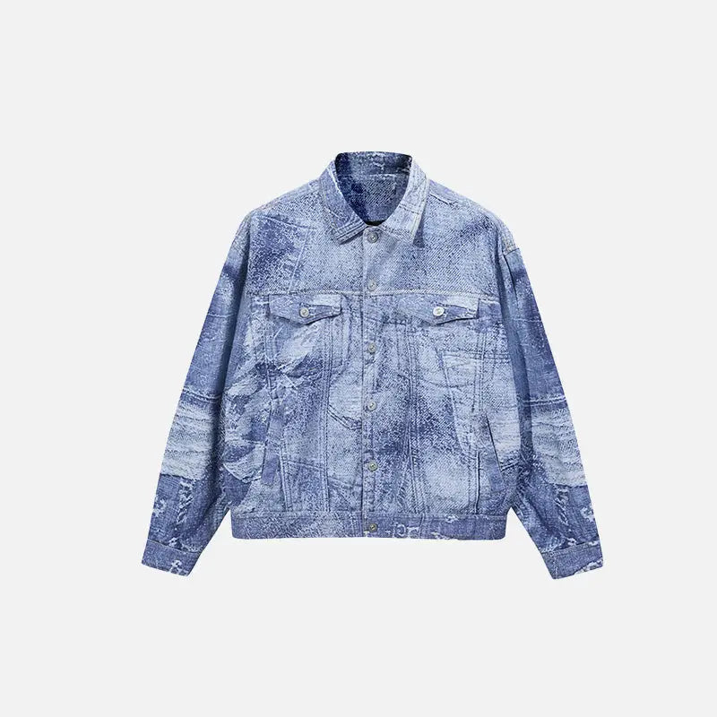 Oversized Loose Washed Denim Jacket in Y2K Style for Effortless Aesthetic Outfits