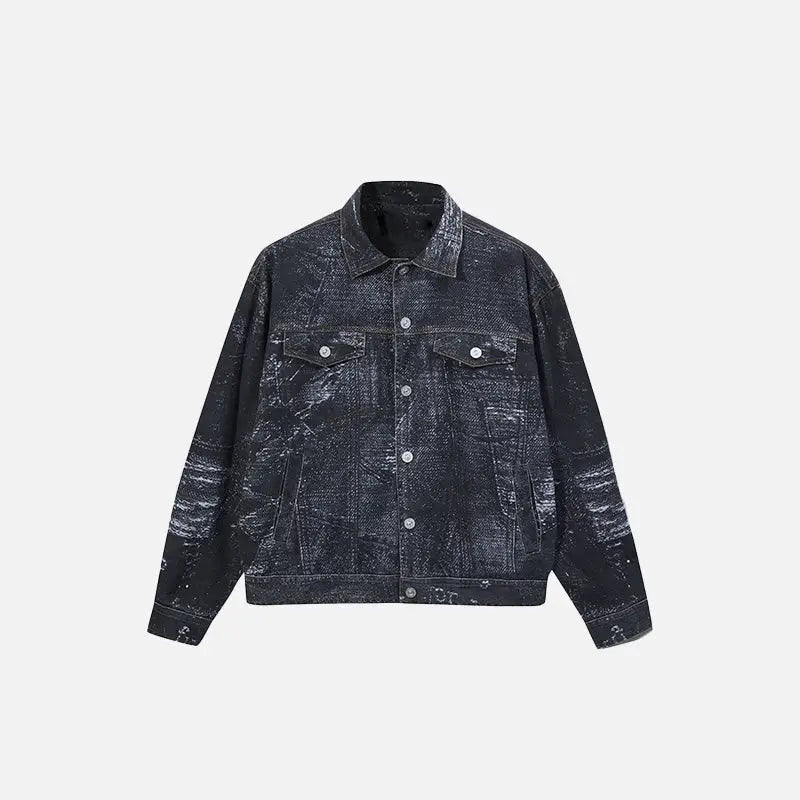 Oversized Loose Washed Denim Jacket in Y2K Style for Effortless Aesthetic Outfits