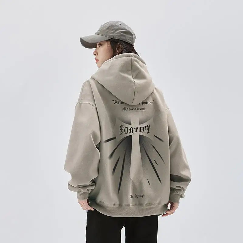 Oversized Y2K Graphic Hoodie for Comfy Coquette and Grunge Aesthetic Outfits