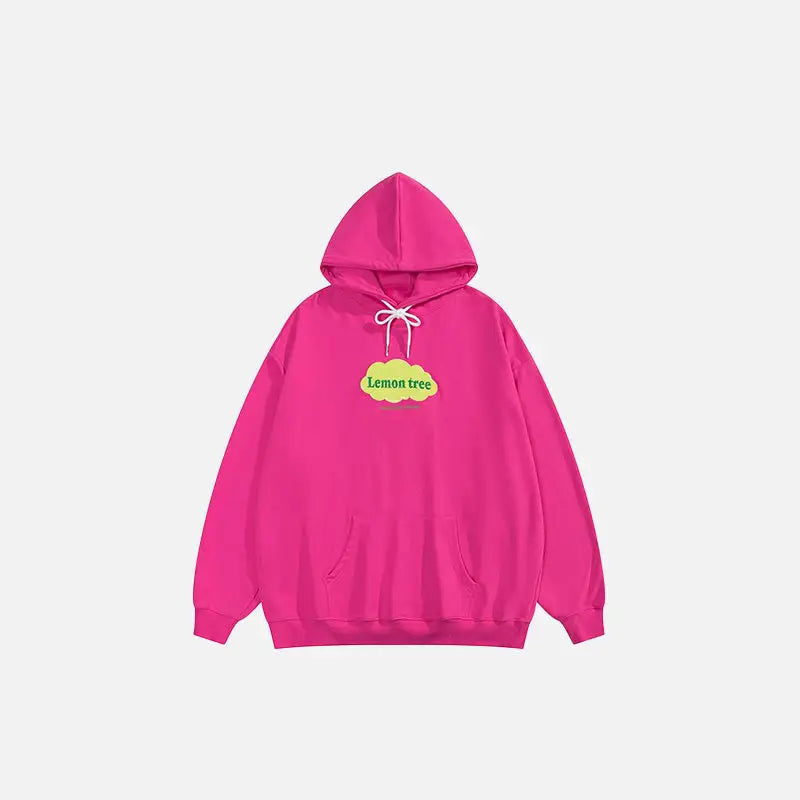 Oversized Y2K Lemon Tree Hoodie - Trendy Coquette Aesthetic for Casual Chic Style